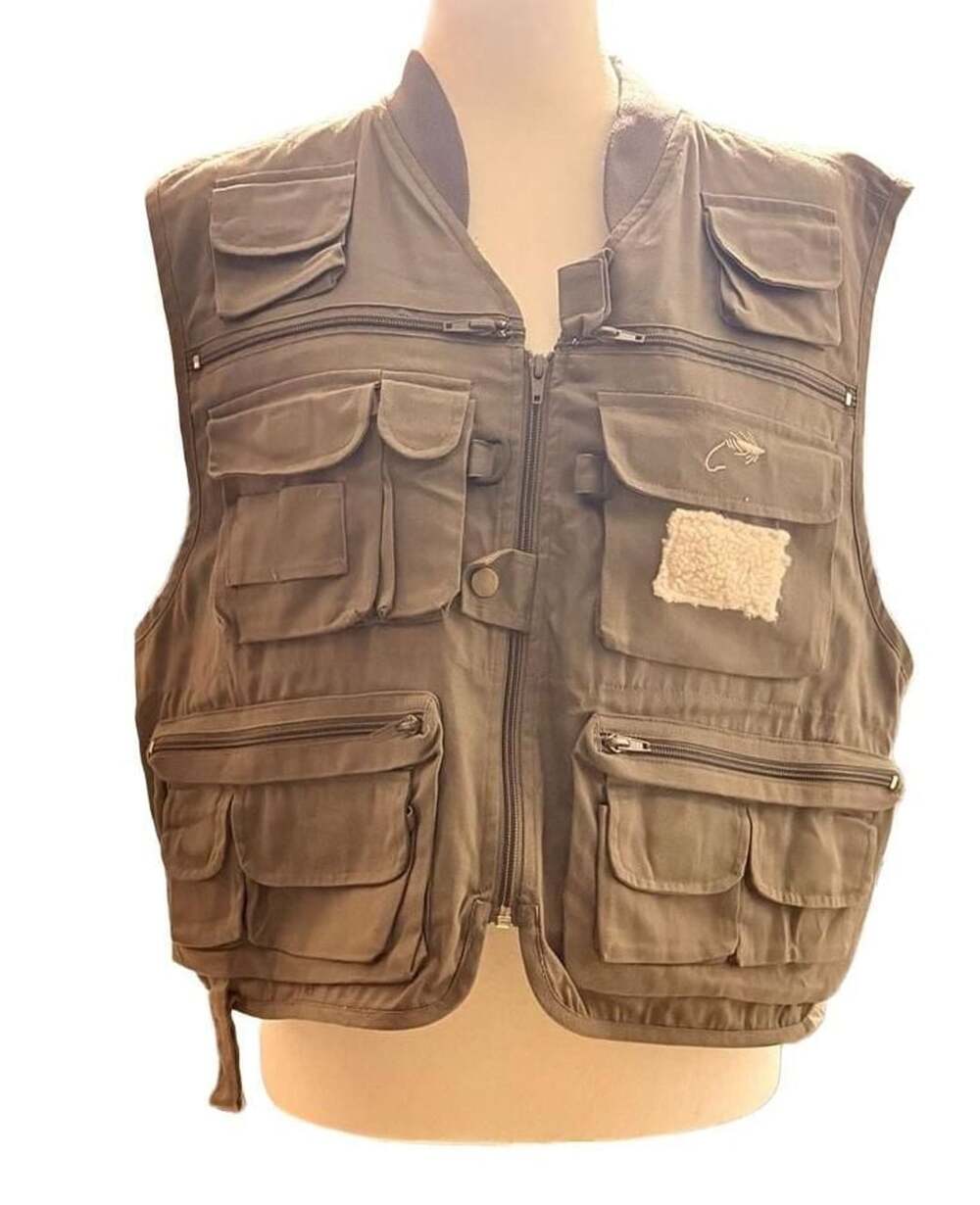 Berkley Fly Fishing Vest Multi Pocket Cargo Outdoor Olive Green NWT